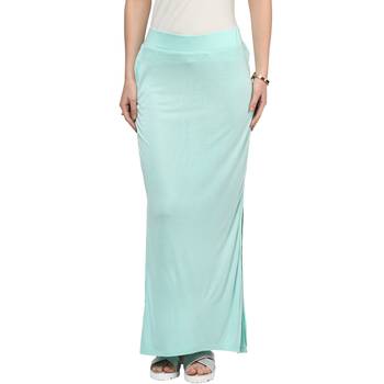 Green printed viscose skirts 1