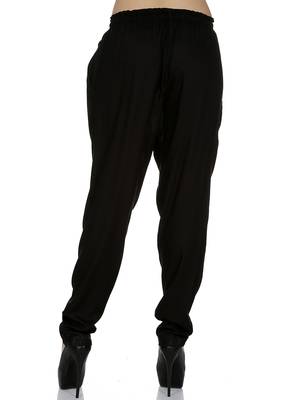 Black printed viscose trousers 2