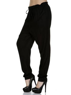 Black printed viscose trousers 3
