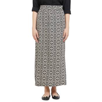 Black printed viscose skirts 1
