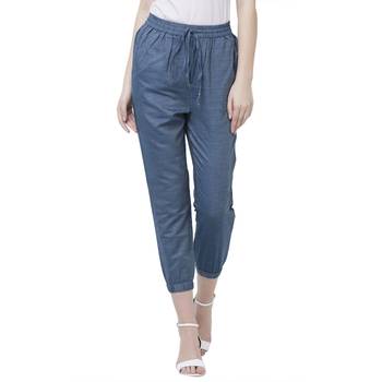 Blue printed viscose bottoms 1
