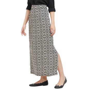 Black printed viscose skirts 2