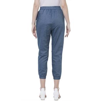 Blue printed viscose bottoms 4