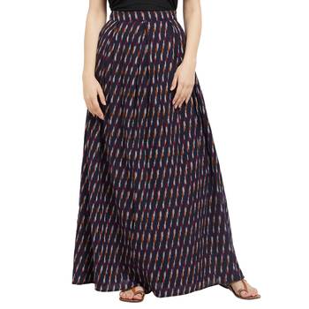 Blue printed viscose skirts 1