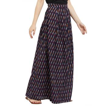 Blue printed viscose skirts 2