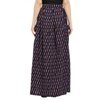 Blue printed viscose skirts 3