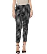 Black printed cotton trousers