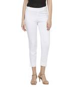 Cream printed cotton bottoms