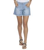 Blue printed viscose bottoms