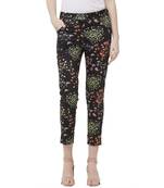 Black printed cotton bottoms