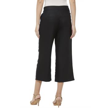 Black printed viscose bottoms 2