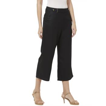 Black printed viscose bottoms 3