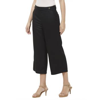 Black printed viscose bottoms 4