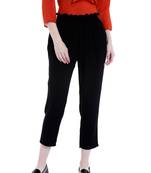 Black printed polyester bottoms