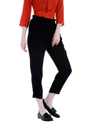 Black printed polyester bottoms 2