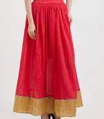 Pink printed cotton skirts