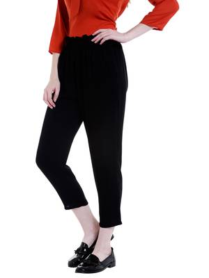 Black printed polyester bottoms 3