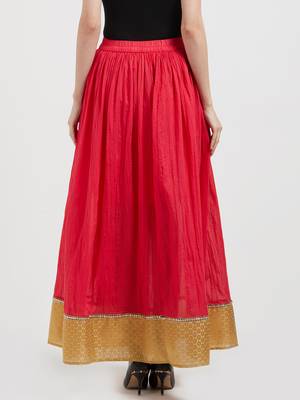 Pink printed cotton skirts 2