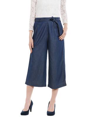 Blue printed viscose bottoms 1