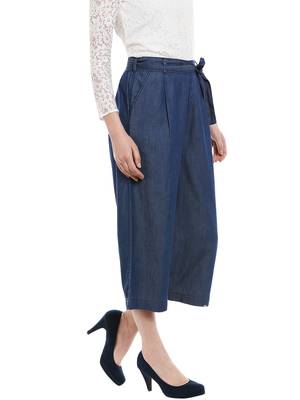Blue printed viscose bottoms 2