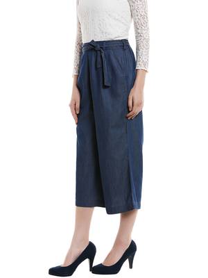 Blue printed viscose bottoms 3