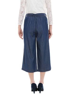 Blue printed viscose bottoms 4