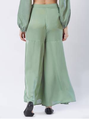 Green printed polyester bottoms 2