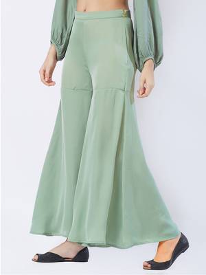 Green printed polyester bottoms 3