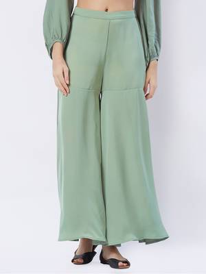 Green printed polyester bottoms 5