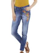 Blue printed cotton bottoms