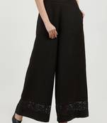 Black printed viscose bottoms