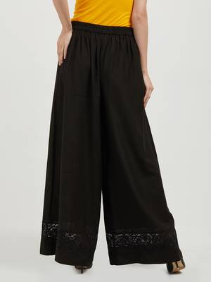Black printed viscose bottoms 2