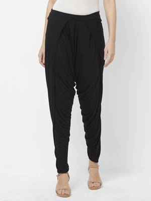 Black printed viscose bottoms 1