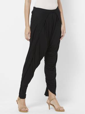 Black printed viscose bottoms 3