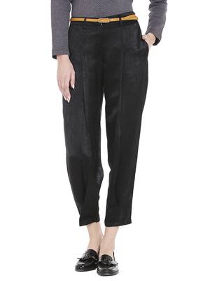 Black printed polyester bottoms 1