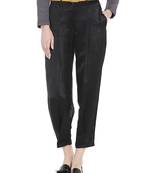 Black printed polyester bottoms