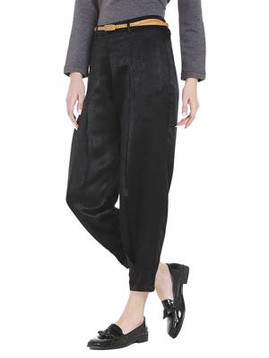 Black printed polyester bottoms 3
