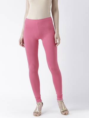 Pink printed cotton leggings 1