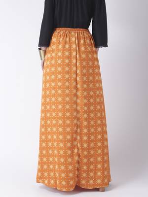 Orange printed polyester skirts 2