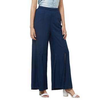 Blue printed viscose bottoms 2