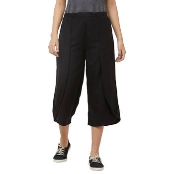 Black printed viscose bottoms 1