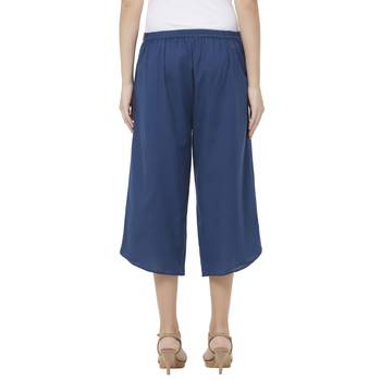 Blue printed viscose bottoms 4