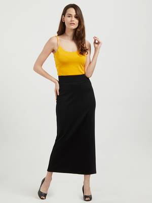 Black printed rayon skirts 4