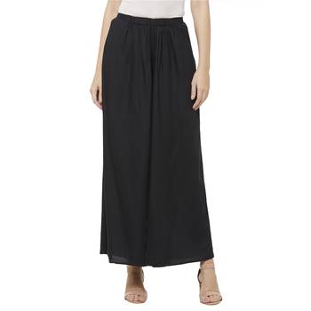 Black printed viscose bottoms 1