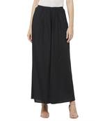 Black printed viscose bottoms