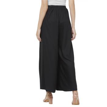 Black printed viscose bottoms 2
