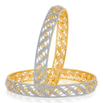 Gold Cubic Zirconia Bangles And Bracelets 1