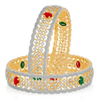 Gold Cubic Zirconia Bangles And Bracelets 1