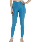 Blue printed polyester bottoms