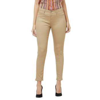 Beige printed cotton bottoms 1